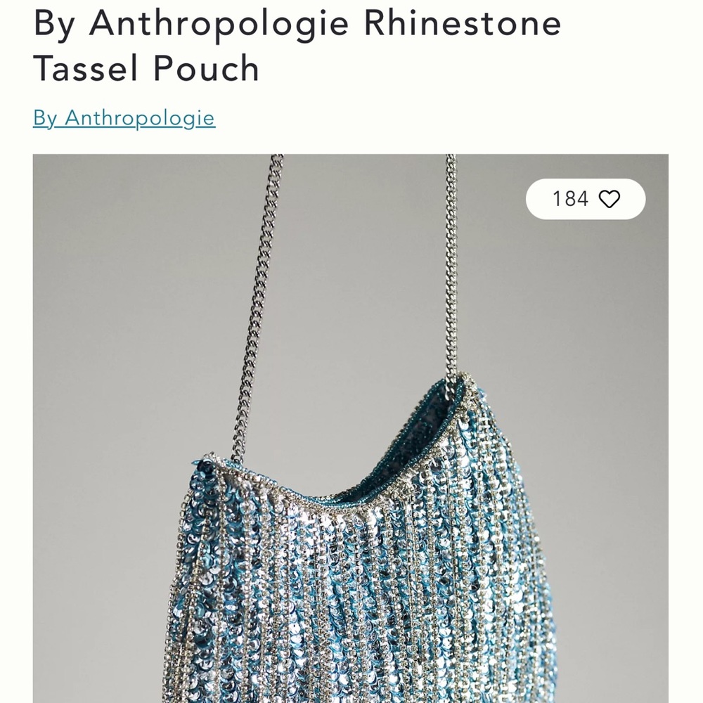 Anthropologie Rhinestone Tassel Pouch